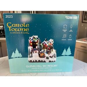 Carole Towne Collection 2023 GLENN HILL SKI RESORT Musical LED Christmas Village